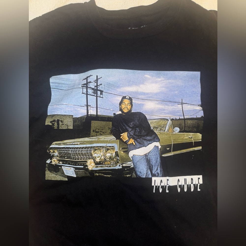 Ice Cube Impala Black Short Sleeve Graphic Shirt 90's Style Hip Hop Men's XL